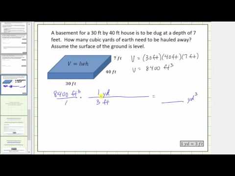 Determine Volume in Cubic Feet and Cubic Yards (Conversion) Determine Volume in Cubic Feet and Cubic Yards (Conversion)