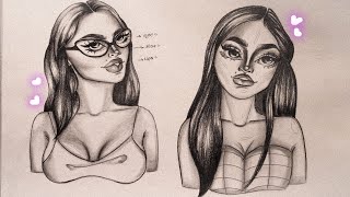 Girl portrait drawing : step by step pencil drawing for beginners || easy