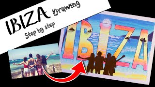 IBIZA - Oil Pastel drawing - Step by Step