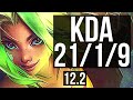 ZERI & Karma vs JINX & Rakan (ADC) | 21/1/9, Quadra, Legendary, 68% winrate | KR Grandmaster | 12.2