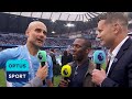 In the din of victory - Shaun Wright-Phillips & Shay Given at the Etihad