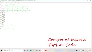 Compound Interest Python Code , Python Program Compound Interest, Compound Interest .