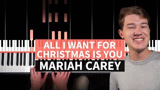 All I Want For Christmas Is You - Mariah Carey - PIANO TUTORIAL (accompaniment with chords)