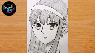 Easy Anime Drawing || How To Draw Anime Girl Step By Step