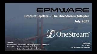 EPMware Product Update - The OneStream Adapter
