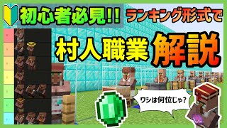 【Minecraft】初心者必見!!全職業を紹介\u0026村人のオススメ職業ランキング!!【マイクラ】 Ver1.19対応