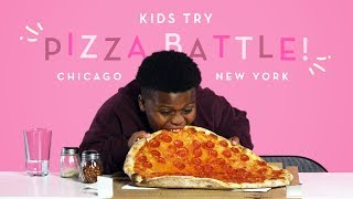 Kids Try Pizza Battle! New York Thin Crust vs. Chicago Deep Dish | Kids Try | Hi
