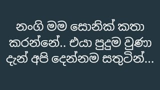 නංගි මම සොනික් කතා කරන්නේ.. එයා පුදුම වුණා දැන් අපි දෙන්නම සතුටින්!