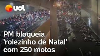 Ação da PM bloqueia 'rolezinho de Natal' com 250 motos em Cuiabá