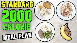 A Standard 2000 Calorie Meal Plan