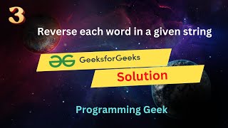 Reverse each word in a given string || geeksforgeeks Solution || Javascript || Hindi & English