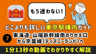 【どこよりも詳しい東京駅構内ガイド】⑦東海道・山陽新幹線南のりかえ口から京葉線（ディズニーランド）へ　#東京駅 #東京駅構内移動 #まっぷる