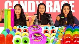 CANDY RACE WITH SPOON VS FORK VS CHOPSTICK CHALLENGE🤩| PULLOTHI