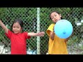 keysha and afsheena learn colors with balloons popping balloons u0026 singing