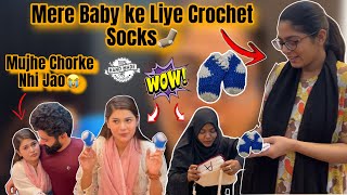 Crochet New Born Baby Socks🧦 Ayesha Hui Emotional🥺 |HUDA DIY \u0026 VLOGS|