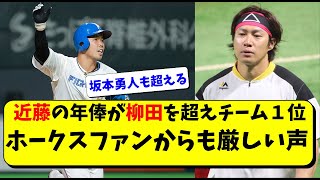 近藤健介の年俸が柳田悠岐を超えチーム１位。坂本勇人や村上宗隆、菅野智之より上【福岡ソフトバンクホークス/日ハム】