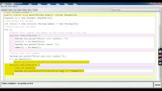 ARRAY ROLL NAME|| JAVA CLASS by ASHISH