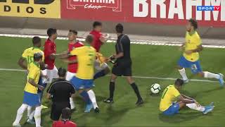 Brasil y Chile terminan a los golpes en partido amistoso Sub 23