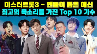 미스터트롯3 - 팬들이 뽑은 예선 최고의 목소리를 가진 Top 10 가수