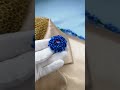 Круглая синяя брошь булавка синий туман с кристаллом. round blue brooch pin 🌠🌟📀