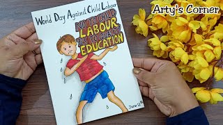 World Day against child labour Drawing /How to draw stop child day poster /Stop Child Labour Drawing