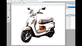 photoshopでバイクの写真イラストにする。part28   CG  合成写真　写真加工　インスタグラム　 イラストレーター　フォトショップ　　photoshop　コンピューターグラフィックス