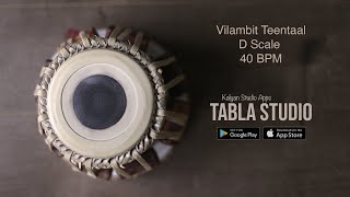 Teentaal Tabla Loop | Vilambit Teentaal Teka D Scale 40BPM | Tabla Studio