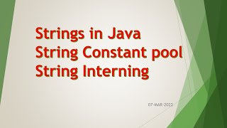 12 Strings in Java | String Constant Pool | String Interning