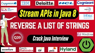 Java 8 Stream API Interview Questions: Reverse a List of Strings using Stream API #java8 #streamapi