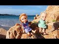 Elsa and Anna toddlers at the beach