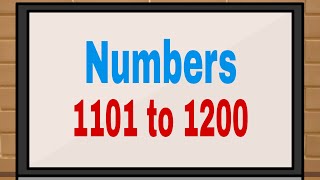 Numbers 1101 to 1200 | Counting | Maths for kids |