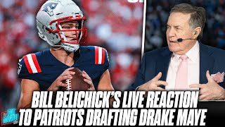 Bill Belichick's LIVE Reaction To Patriots Drafting Drake Maye At #3