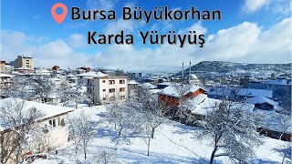 Bursa Büyükorhan'da karda yürüyüş