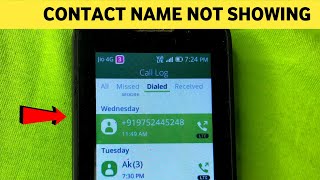Contact Name Not Showing in Contacts & Call Logs Jio Keypad phone