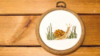 How To Embroider A Snail / Embroidery For Beginners