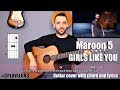 Maroon 5 - Girls like you Guitar Cover Tutorial (lyrics|chords|MusicSheet)