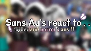 Sans au's react to Killer and Horrors aus! []READ DESC[] SRY IT TOOK LONG [] GACHA []