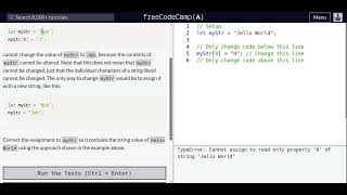 Lesson 34 | Basic JavaScript | Understand String Immutability