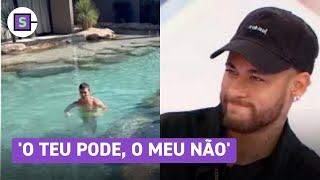 Rodrigo Faro estreia lago em casa e Neymar ironiza: 'Teu pode e o meu não'