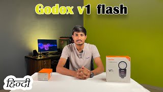 Godox v1 flash unboxing \u0026 review || hindi || best flash for photographer