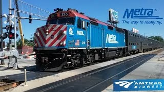 HD: Metra and Amtrak action at Edgebrook, Chicago, IL 7-8-18