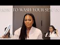 HOW I WASH MY SEW IN AT HOME | products + blending my leave out ft Alipearl hair