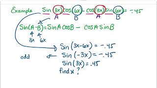 Example: Solving a Trig Equation Using Sum and Difference Identity