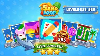 🏖️ Sand Loop Walkthrough - Levels 581 to 585 (Including Hard Level) | VooDoo 🧠