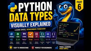 Python Data Types Visually Explained #Python Course 6 Creator :[@DataWithBaraa ]