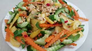 CÁCH LÀM NỘM DỨA DƯA LEO CHUA NGỌT MÁT NGÀY HÈ.
