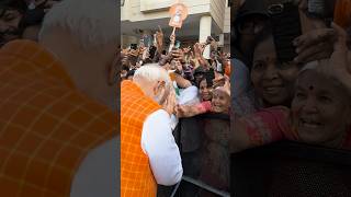 A woman in Ahmedabad ties a Rakhi to PM Modi | #shorts