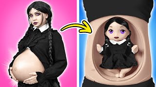 Extreme PARENTING Hacks from WEDNESDAY! PREGNANCY Gadgets from Addams Family by La La Life Emoji