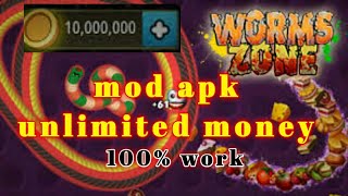Wormzone mod apk unlimited money game ular