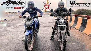 TVS Ronin vs TVS Apache 160 4v DRAG RACE  #bikelover #motovlog